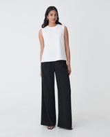 Amour Round Neck Top in ivory — full-length view