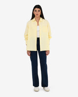 Chicago Oversized Cotton Shirt in lemon — full-length view