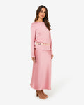 Valeria Long Sleeve Top in pink — full-length view