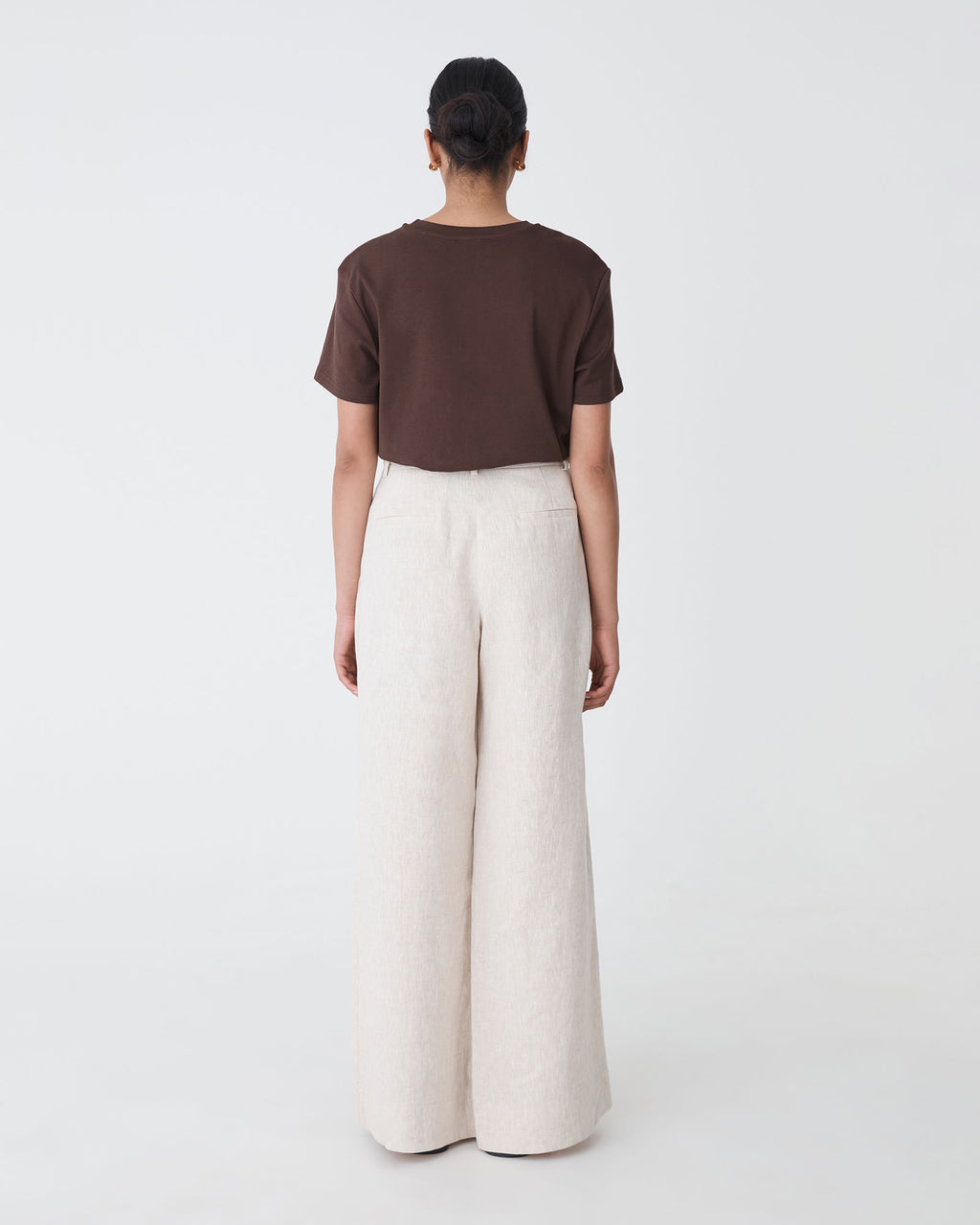 May Relaxed Cotton T-shirt in chocolate — back view
