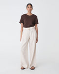 May Relaxed Cotton T-shirt in chocolate — full-length view