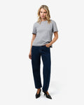 May Relaxed Cotton T-shirt in grey — full-length view