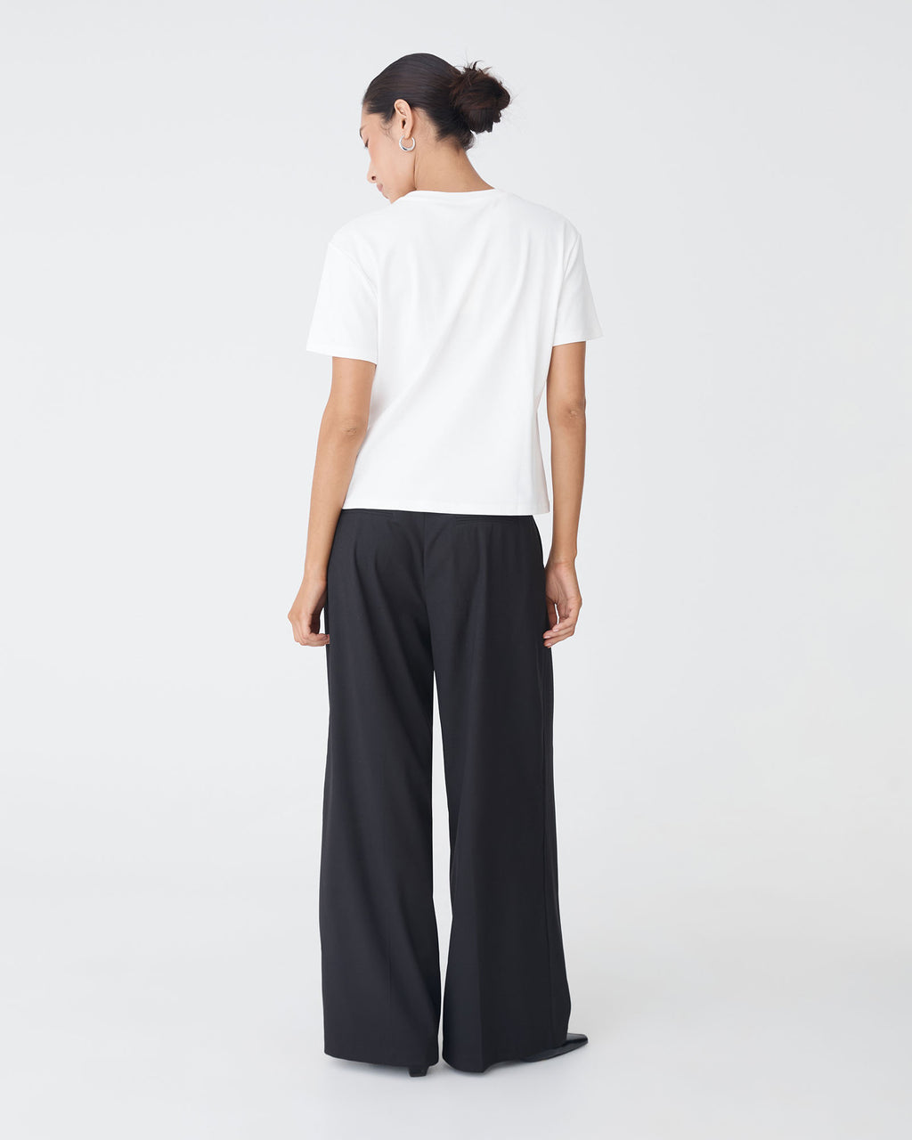 May Relaxed Cotton T-shirt in white — back view