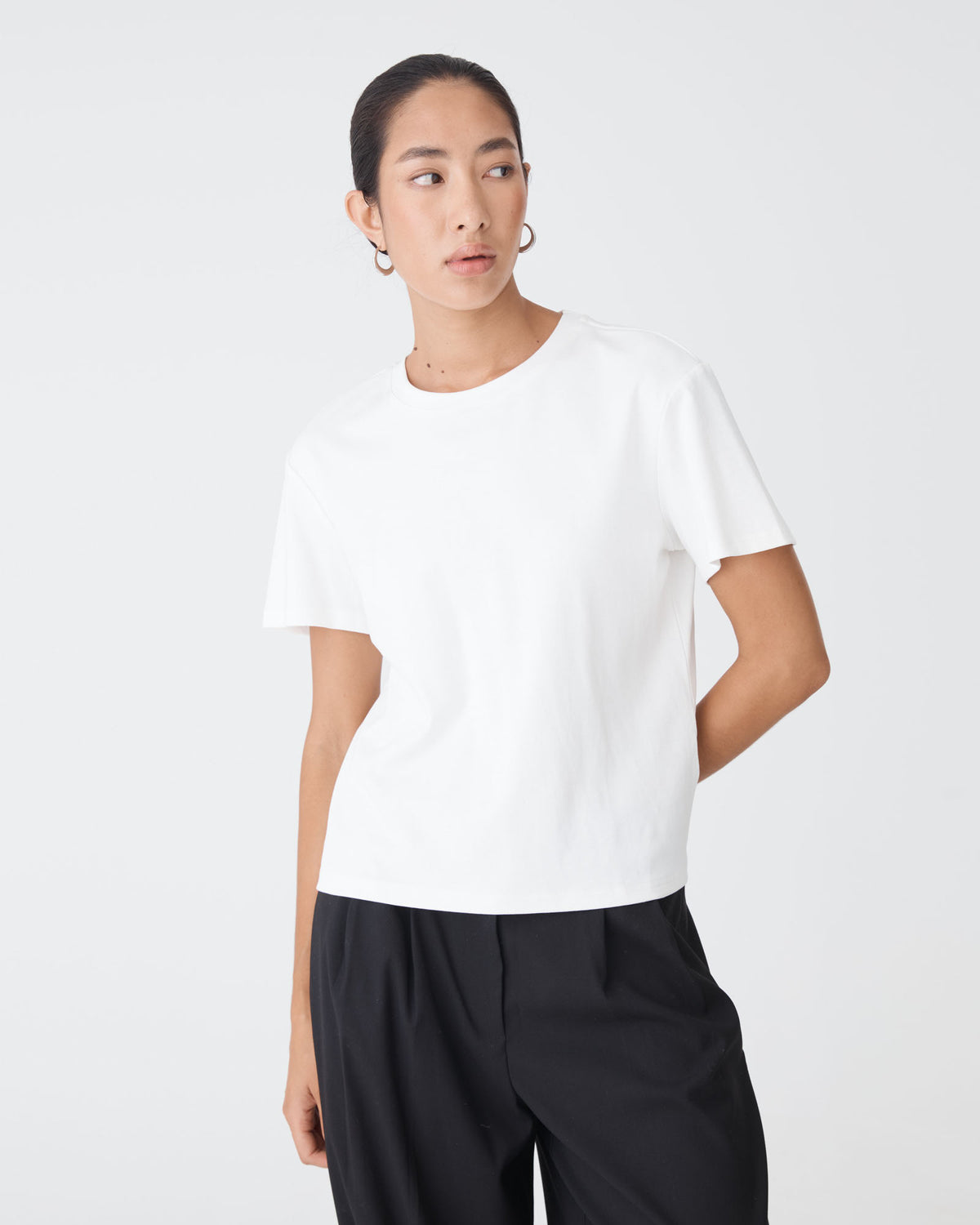 May Relaxed Cotton T-shirt in white — close-up view