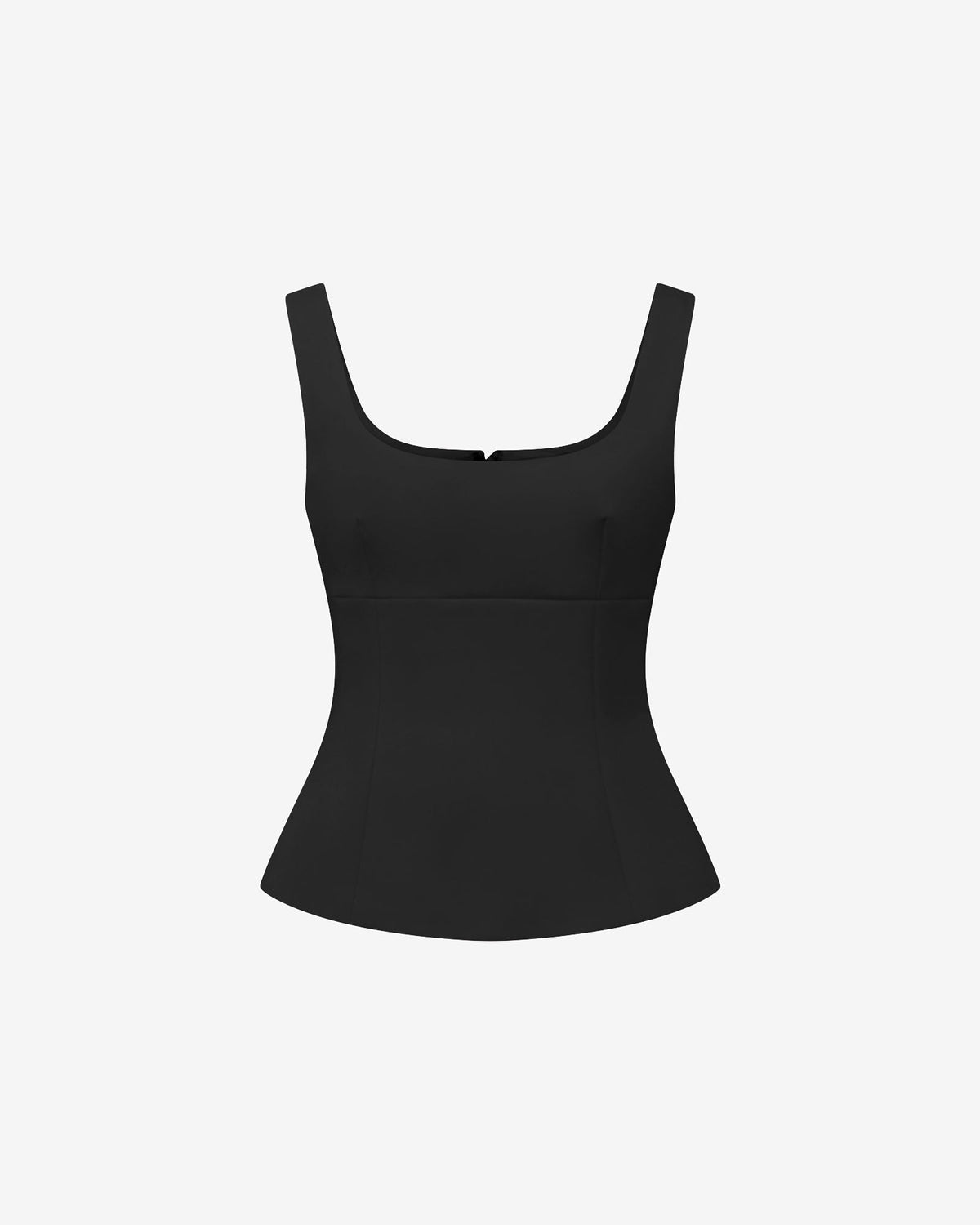 Nikki Peplum Top in black — product-only view