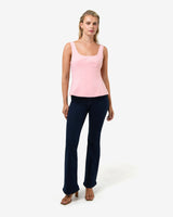 Nikki Peplum Top in pink — full-length view