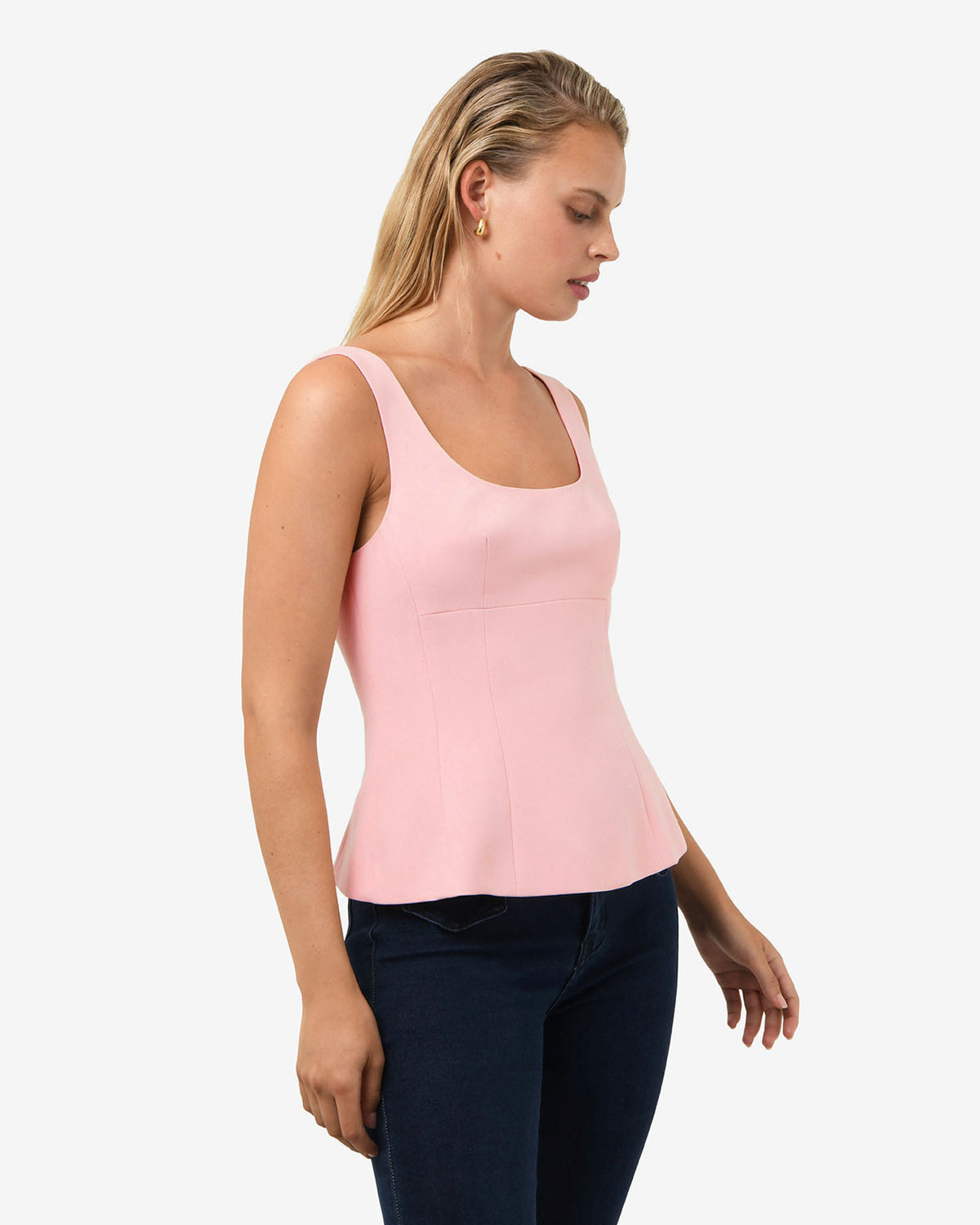 Nikki Peplum Top in pink — side view
