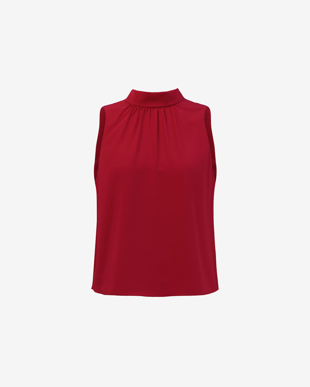 Maria Gathered Top in crimson — product-only view