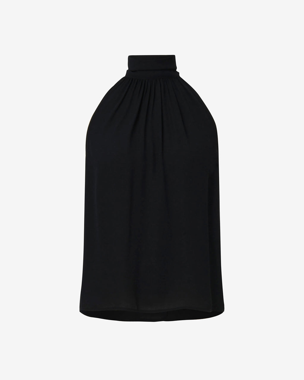 Shelby Draped Sleeveless Top in black — product-only view