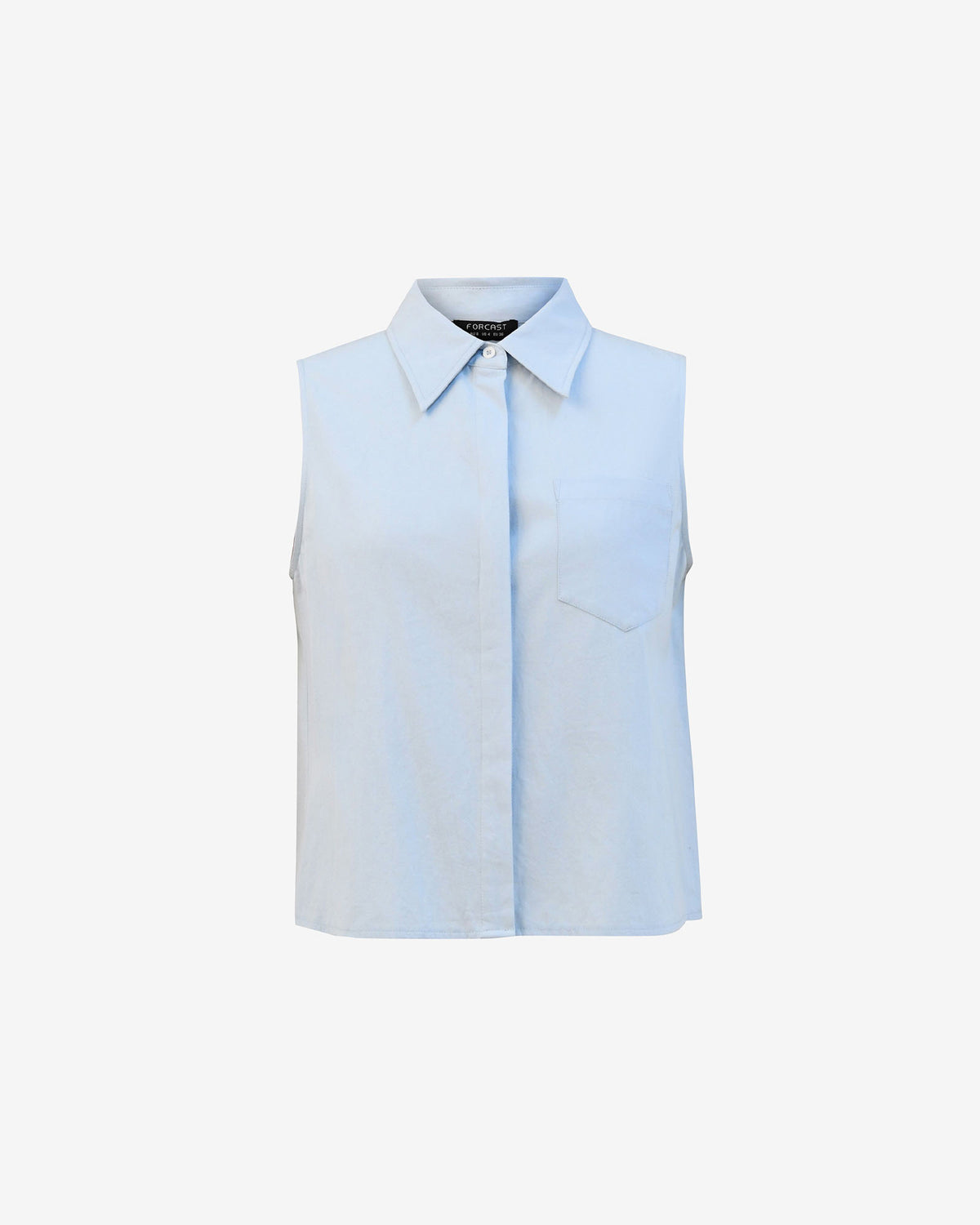 Kia Cotton Sleeveless Shirt in pastel blue — product-only view