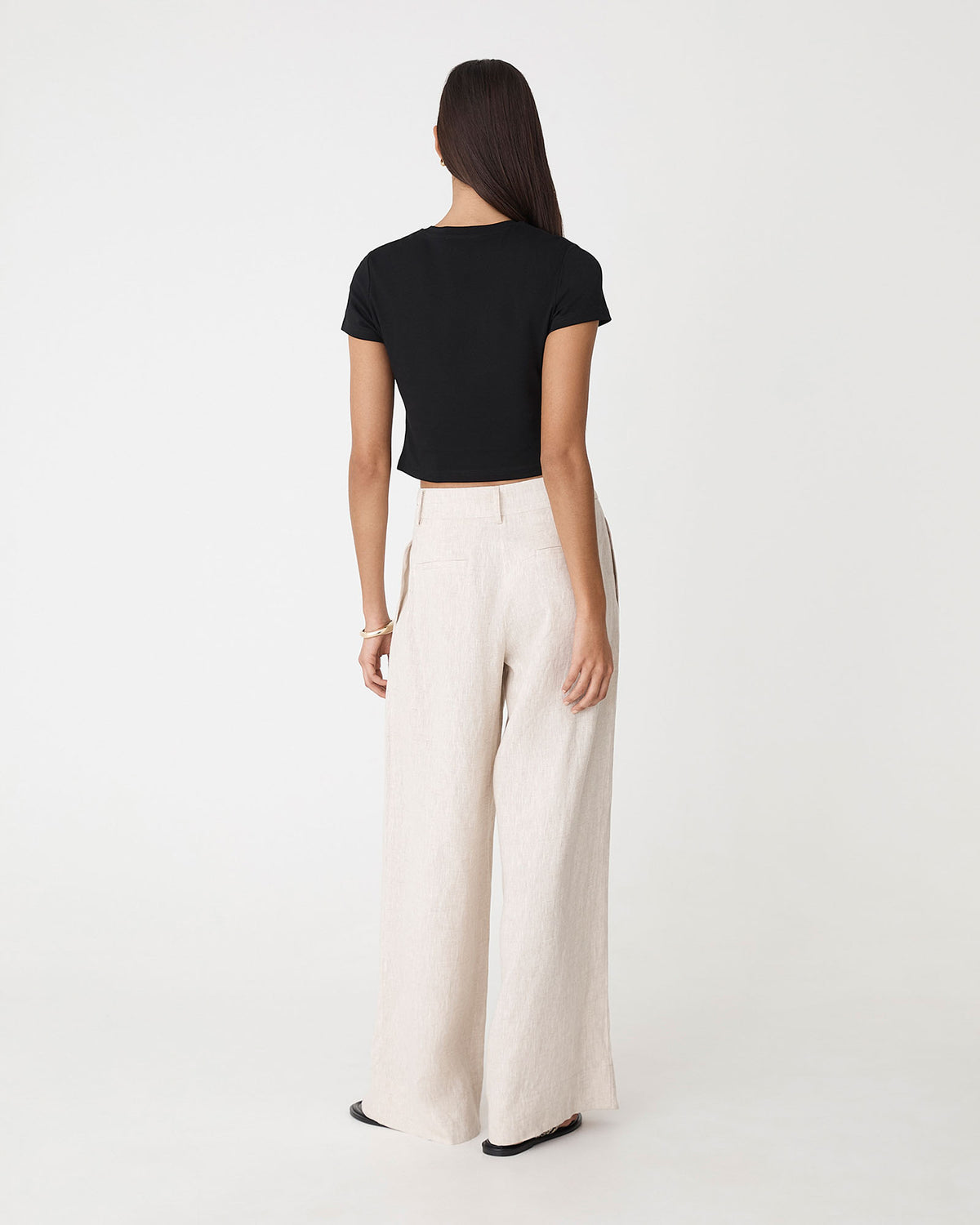 Amy Cropped Baby Tee in black — back view