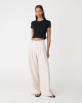 Amy Cropped Baby Tee in black — full-length view
