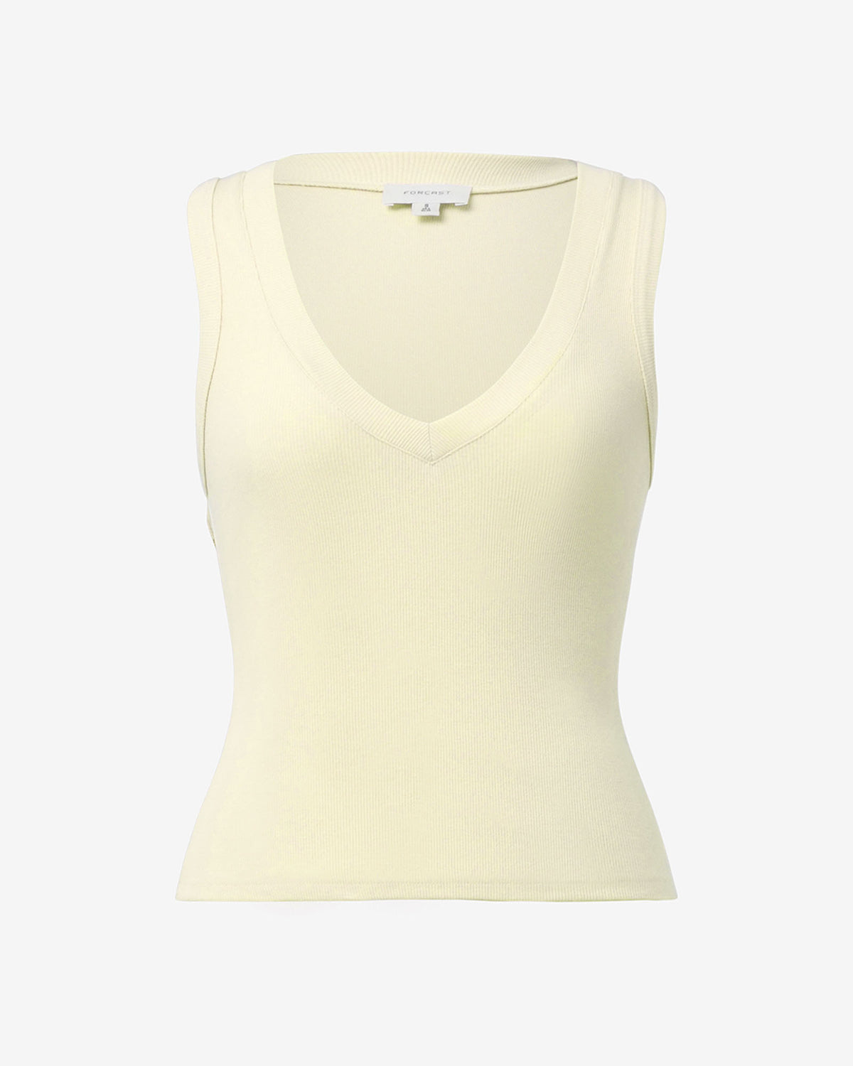 Devon V-Neck Singlet in butter — product-only view