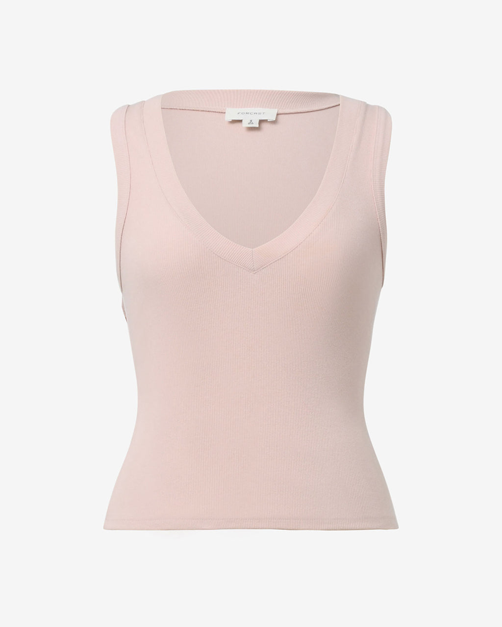 Devon V-Neck Singlet in nude pink — product-only view