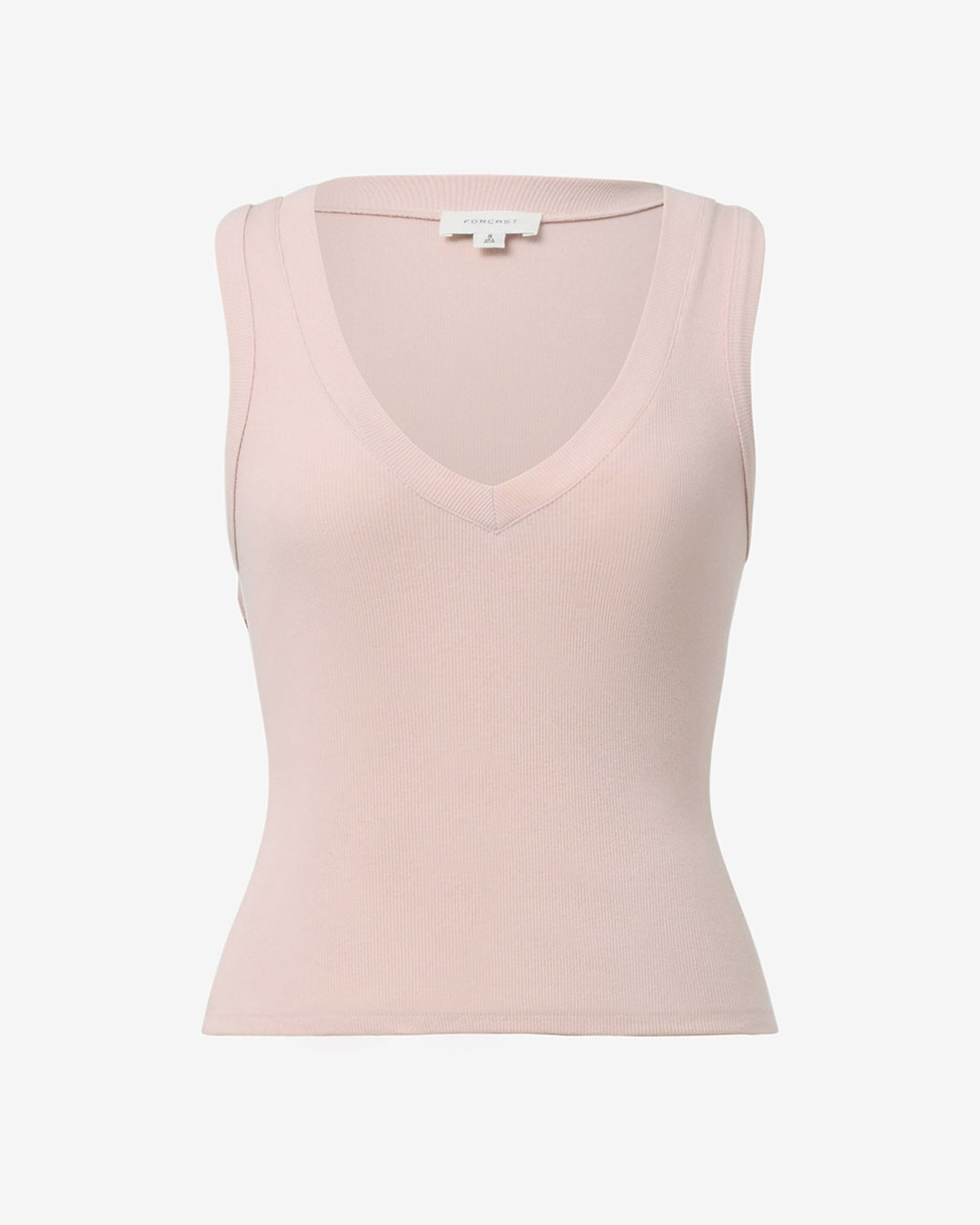 Devon V-Neck Singlet in nude pink — product-only view