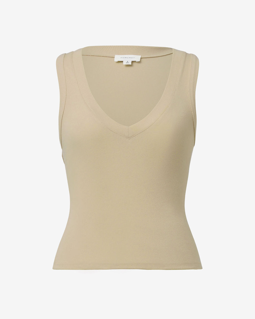 Devon V-Neck Singlet in oat — product-only view