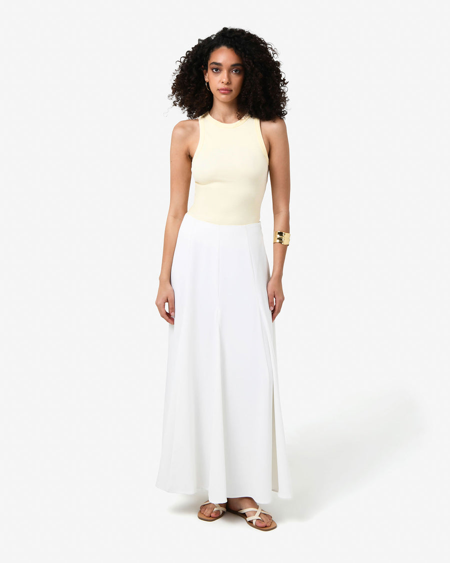 Devon Cotton Singlet in butter — full-length view