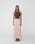 Devon Cotton Singlet in chocolate — full-length view