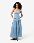Alisa Cami Floral Top in blue ditsy — full-length view