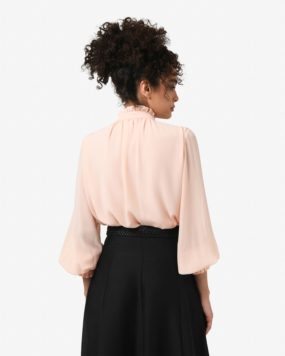 Joanna Chiffon Blouse in buff — back view