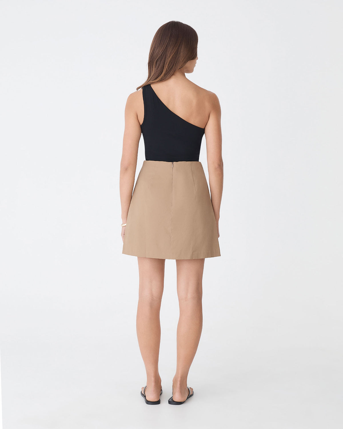Holly Bamboo One Shoulder Top in black — back view
