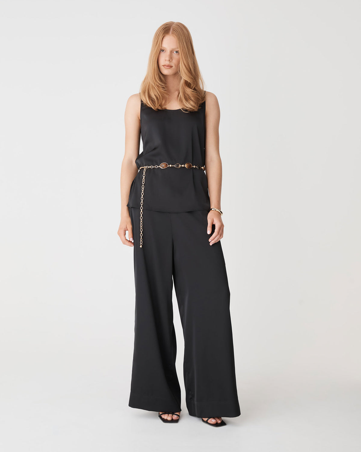 Sadin Tank Top in black — full-length view