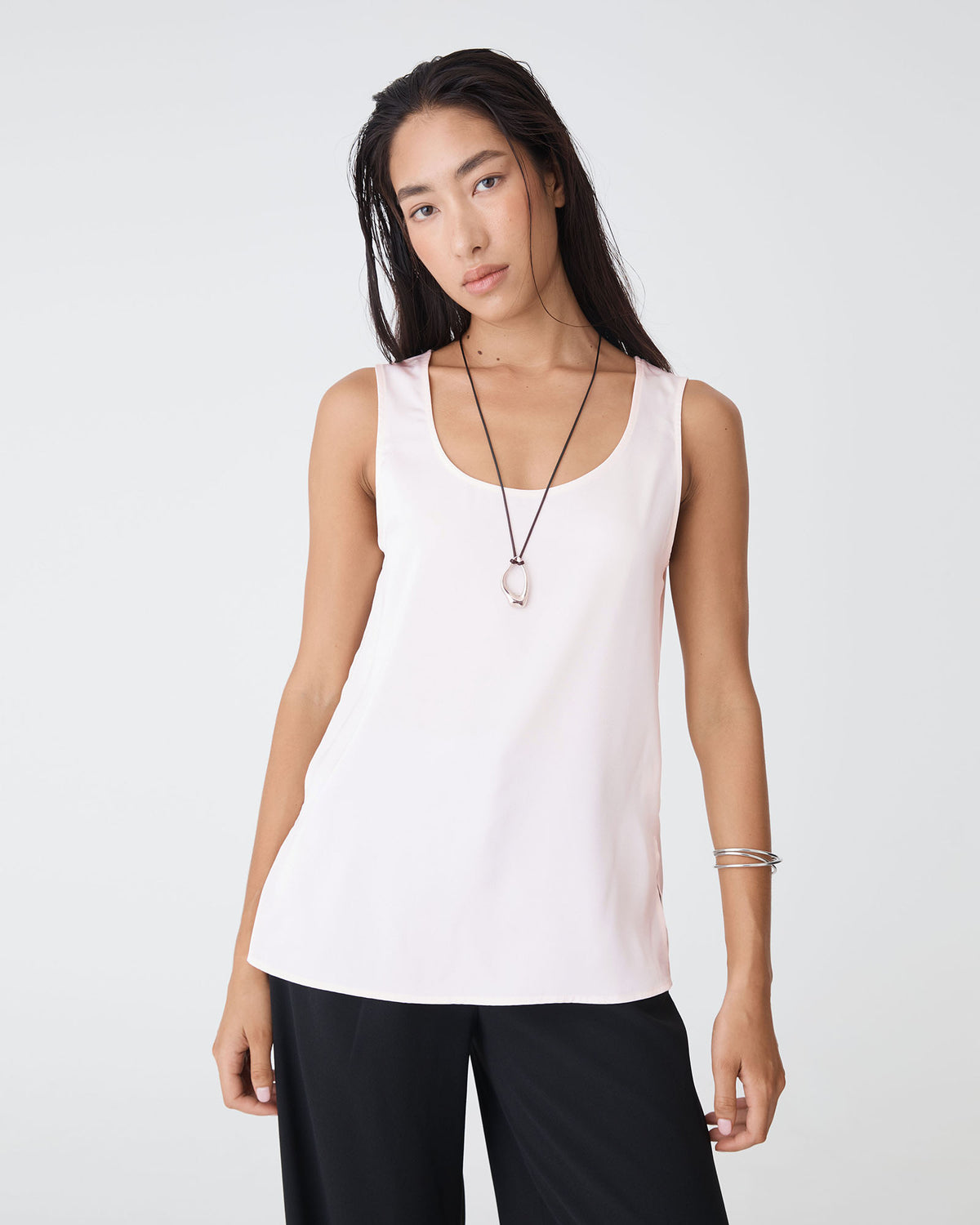Sadin Tank Top in pearl — close-up view