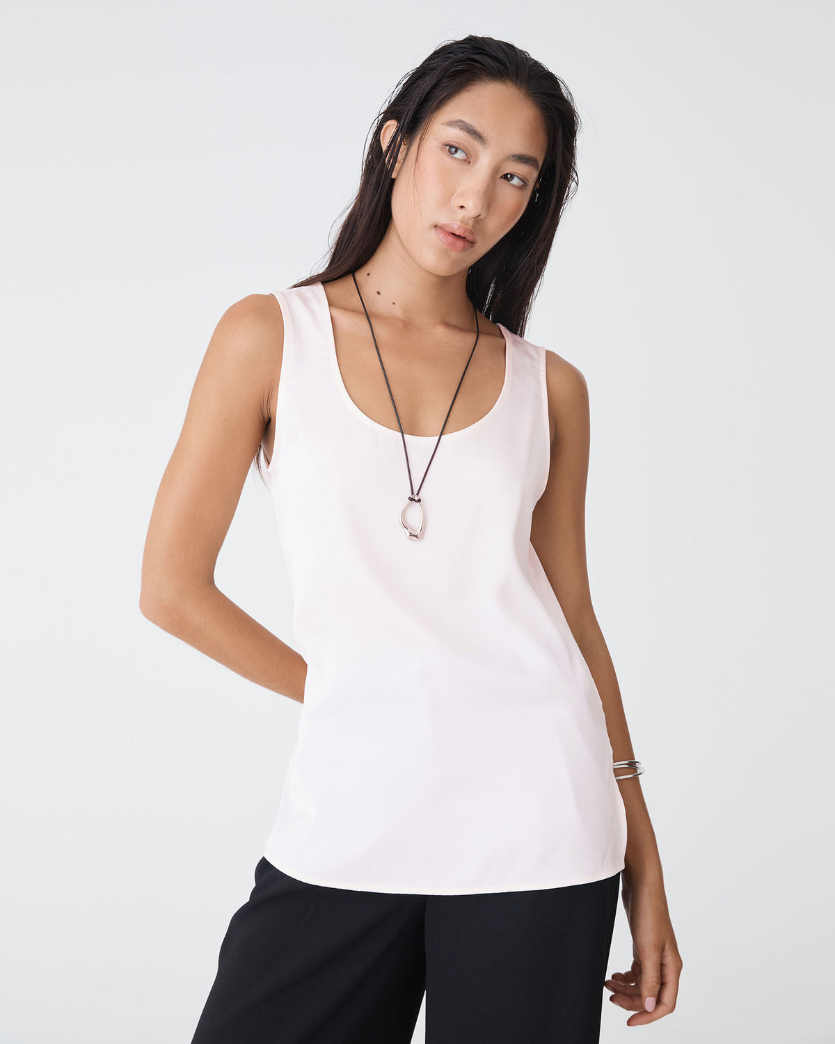 Sadin Tank Top in pearl — close-up view 2