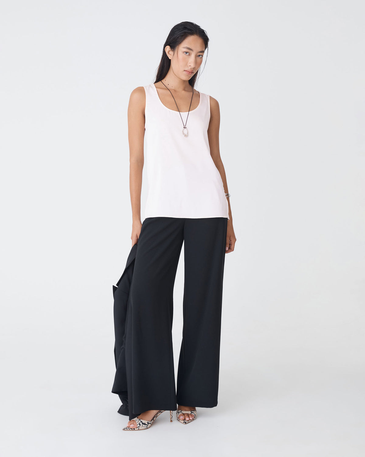 Sadin Tank Top in pearl — full-length view