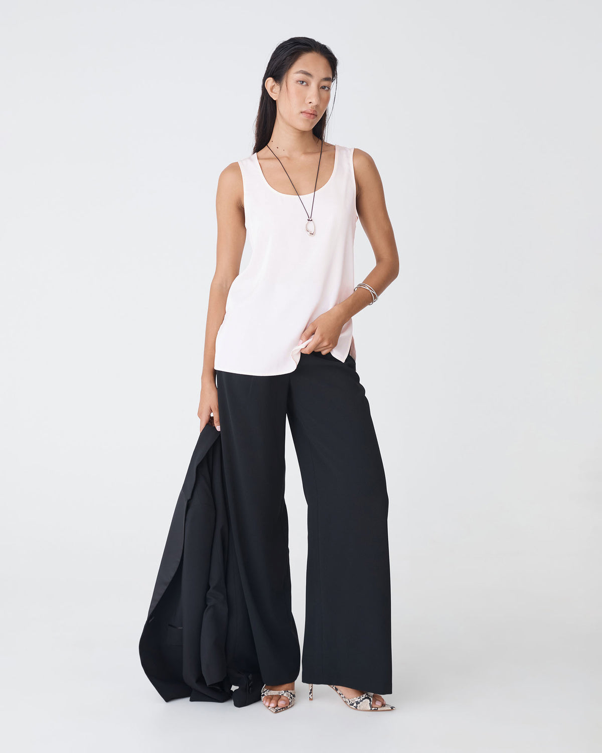 Sadin Tank Top in pearl — full-length view 2