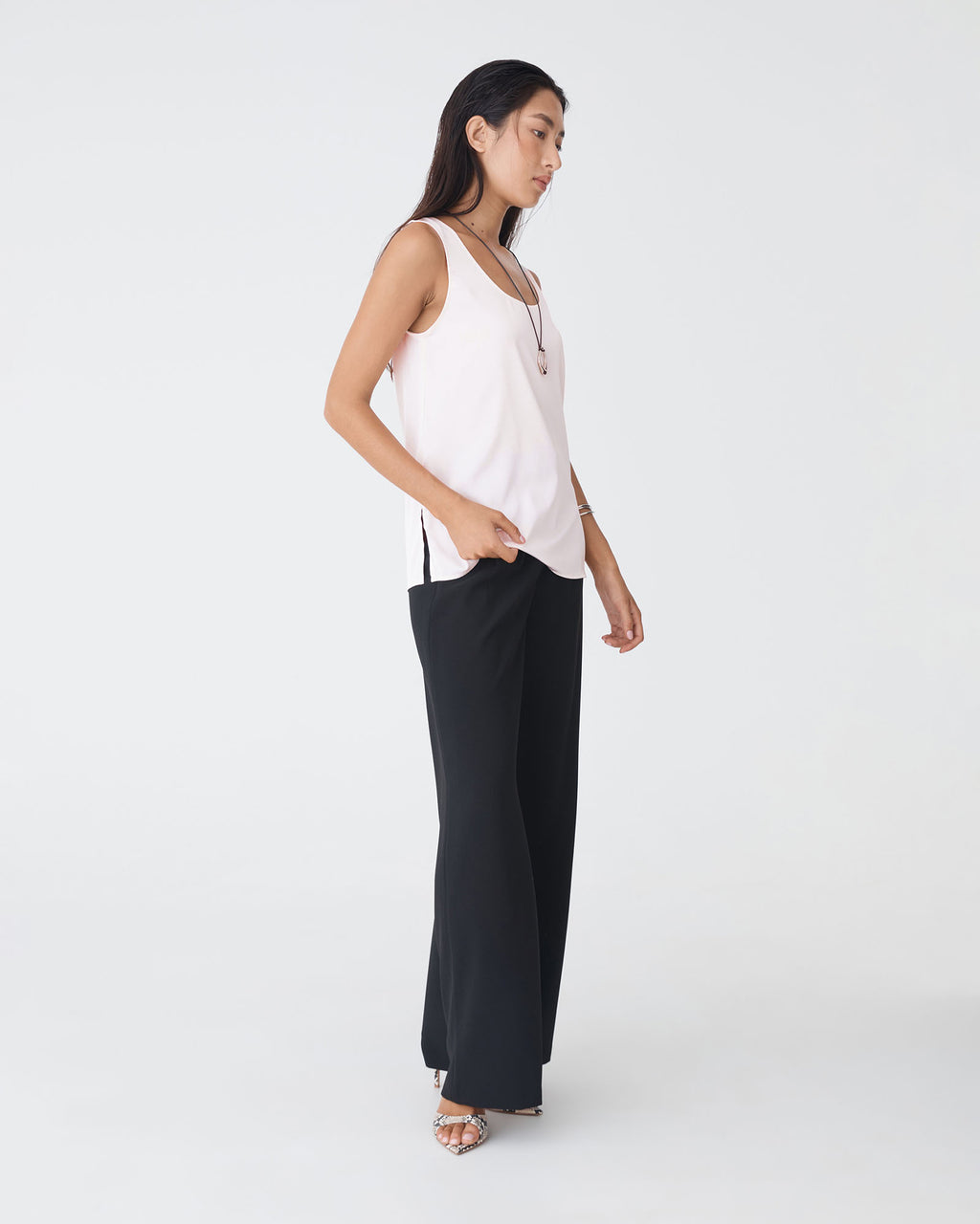 Sadin Tank Top in pearl — side view