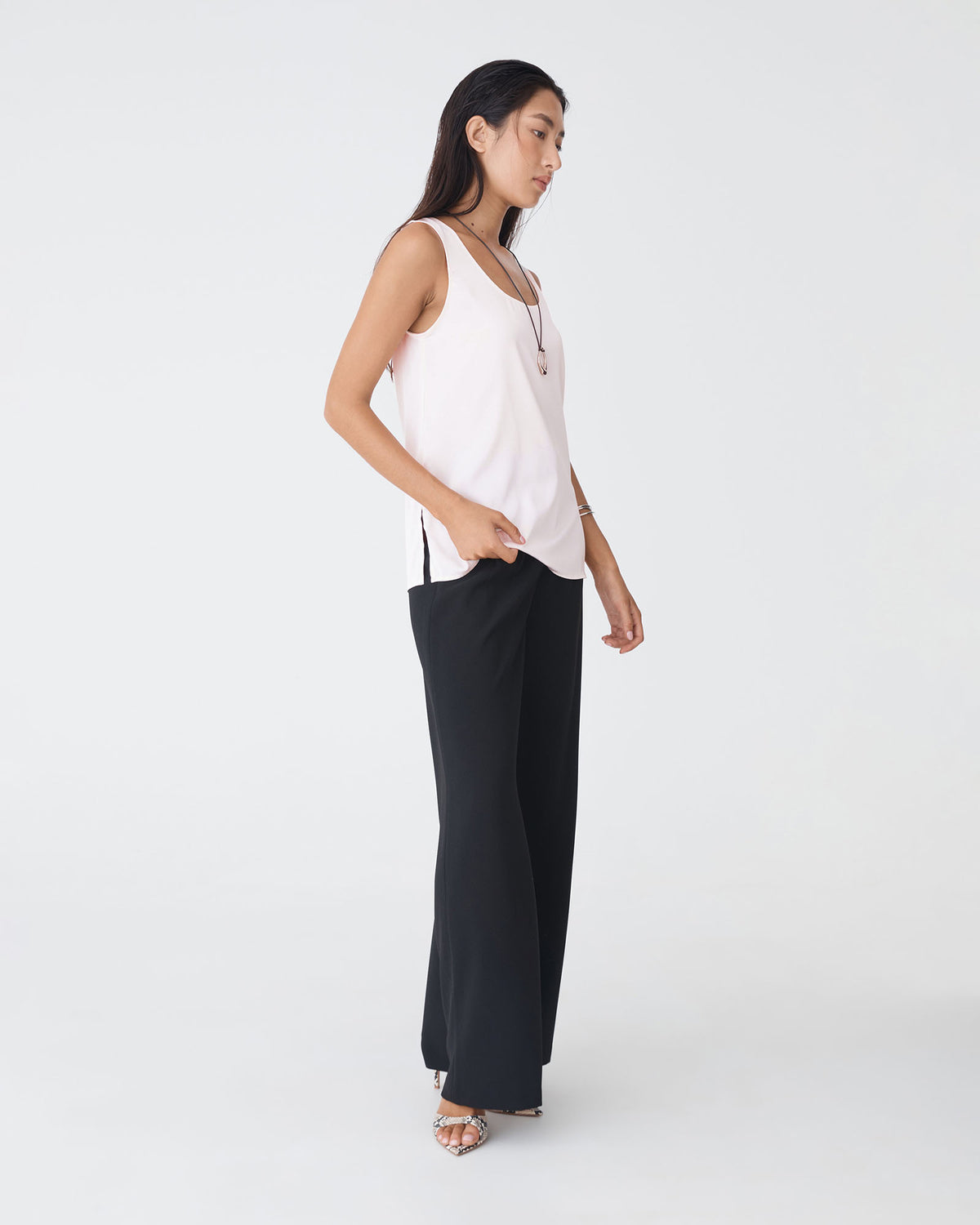 Sadin Tank Top in pearl — side view