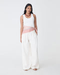 Maisie Cotton Rib Singlet in white — full-length view