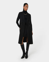 Kiya Longline Sleeveless Vest in black — full-length view