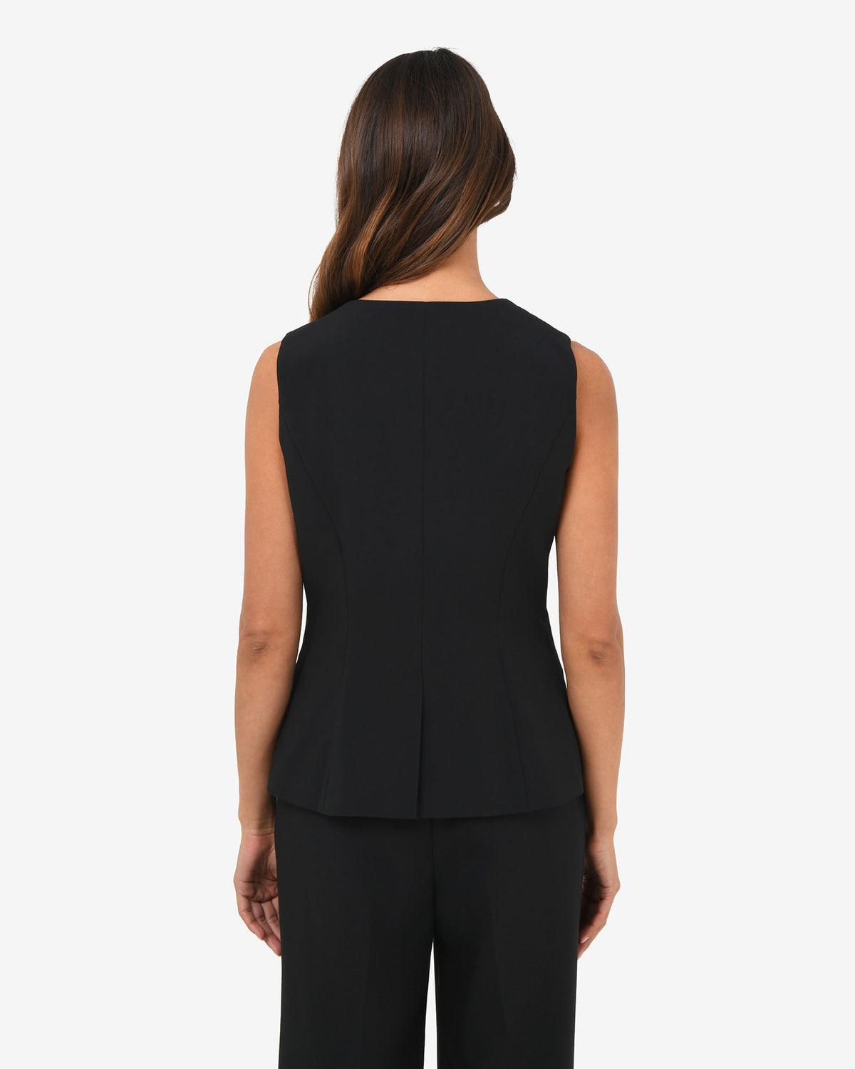 Nikki Longline Vest in black — back view