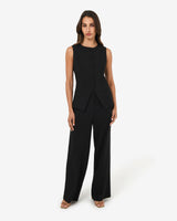 Nikki Longline Vest in black — full-length view