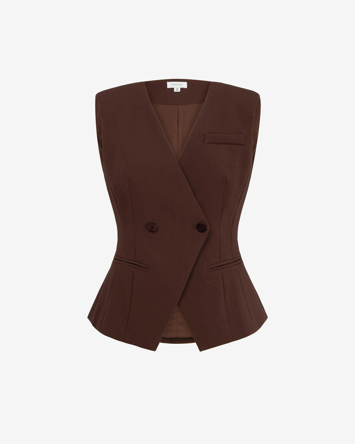 Nikki Collarless Vest in brown — product-only view