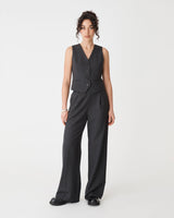 Westwood Tailored Vest in charcoal — full-length view