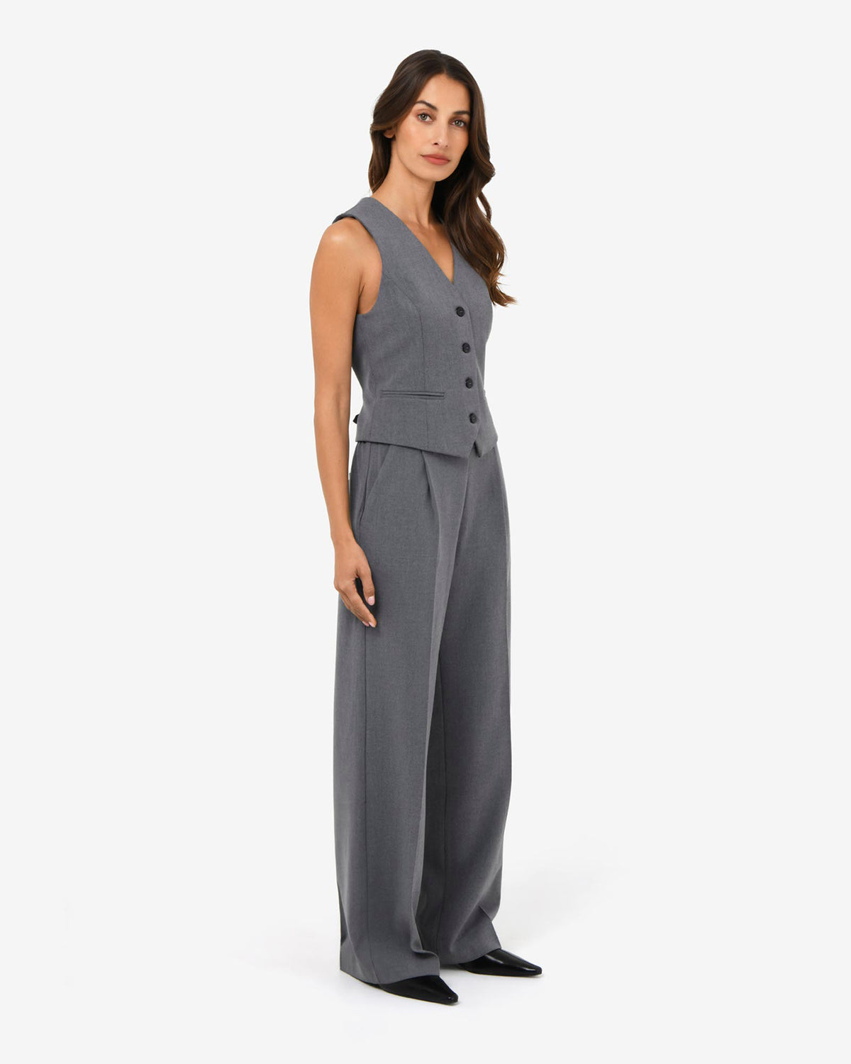 Westwood Tailored Vest in grey — side view