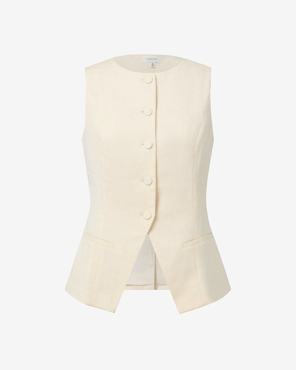 Rylan Longline Button Vest in butter — product-only view