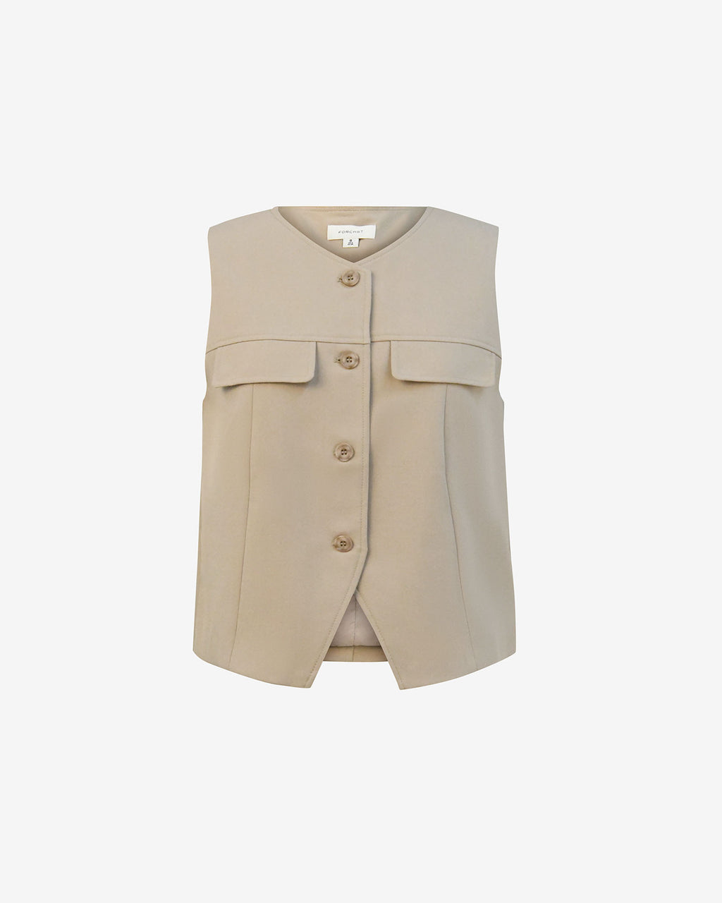 Abel Relaxed Pocket Vest in oat — product-only view