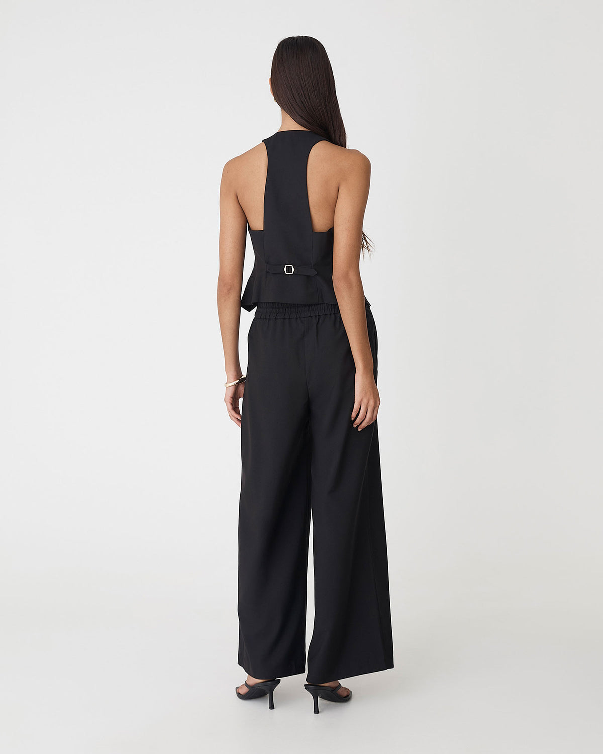 Amera Racer Back Vest in black — back view