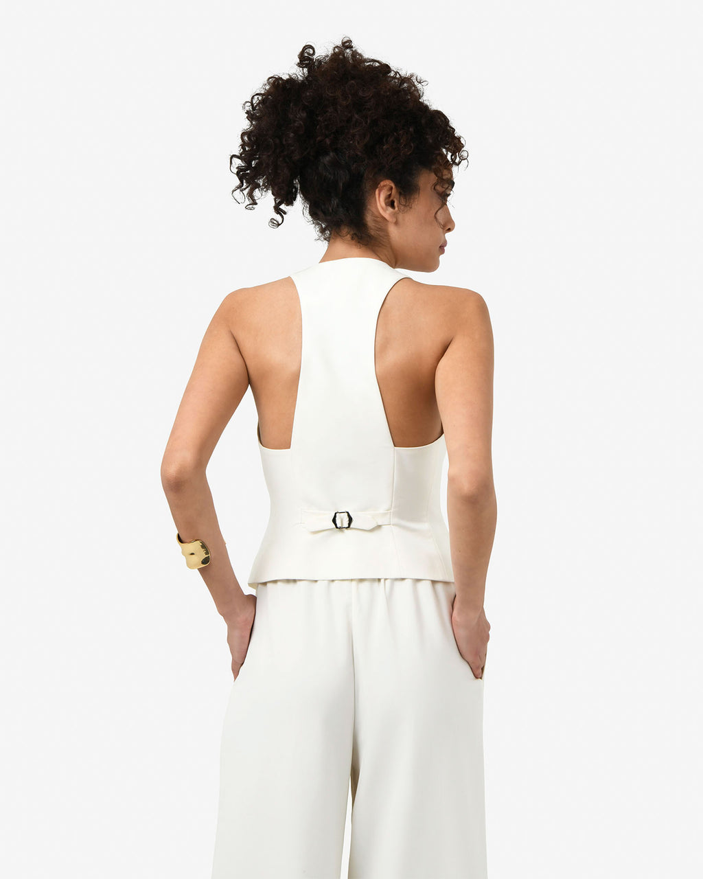 Amera Racer Back Vest in tofu — back view