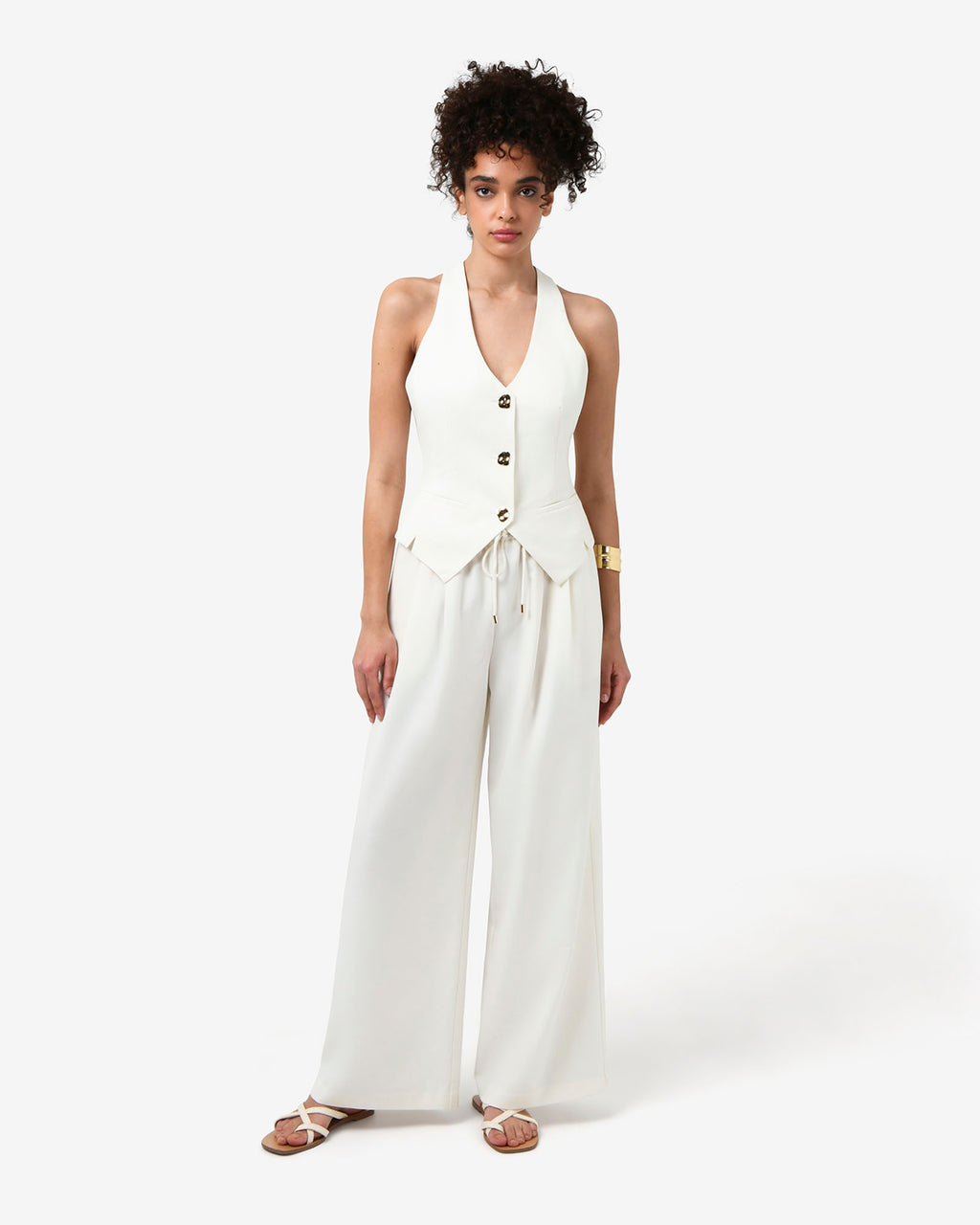 Amera Racer Back Vest in tofu — full-length view