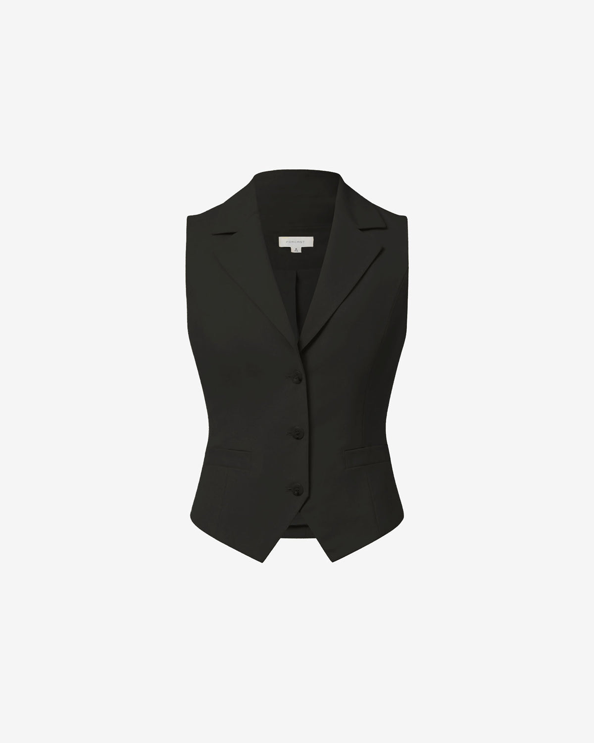 Amera Collared Vest in black — product-only view