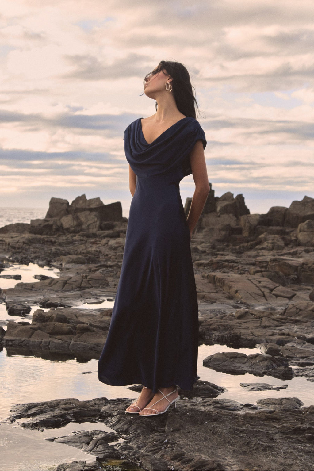 Caroline Cowl Satin Dress