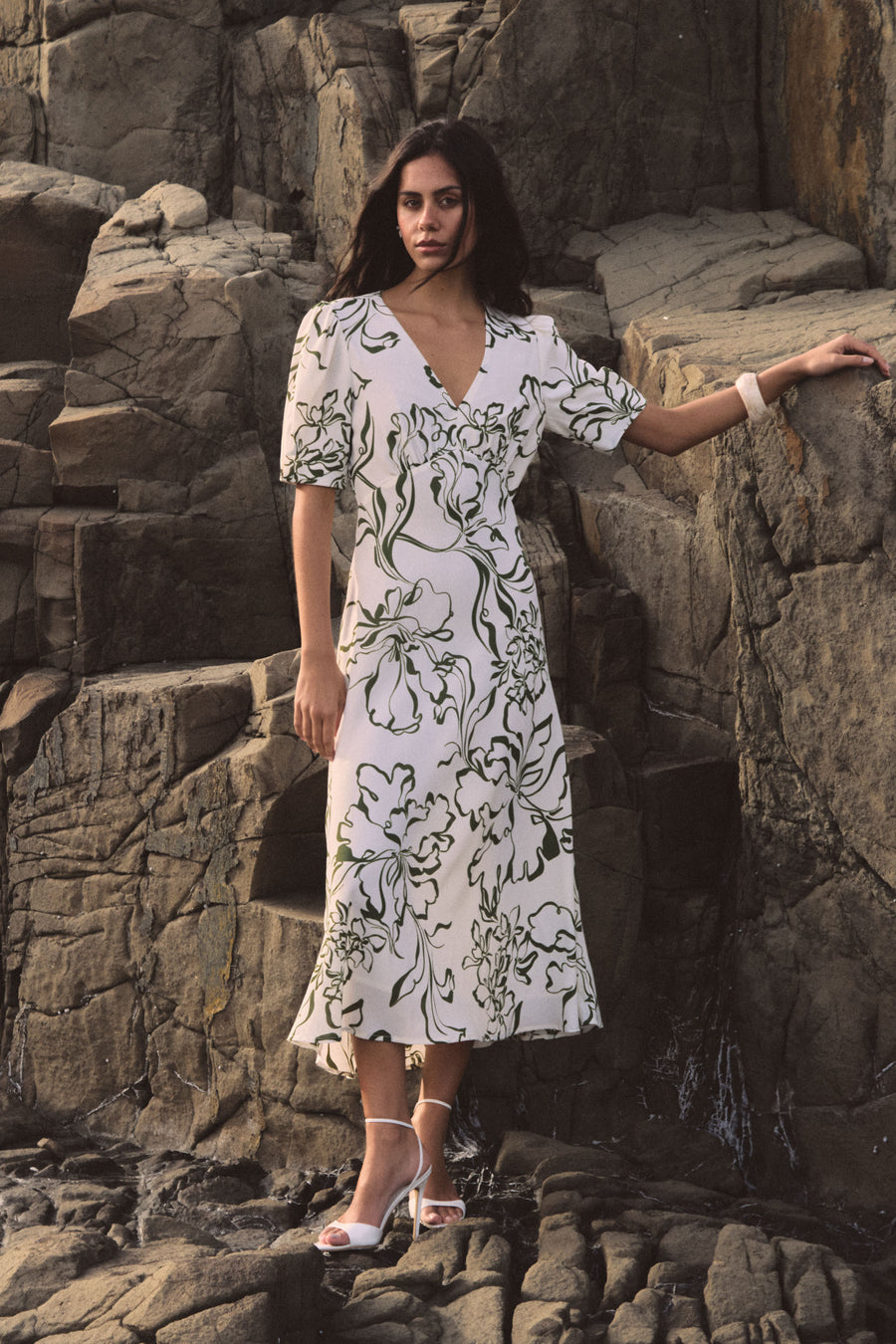 Natalie V-Neck Floral Dress