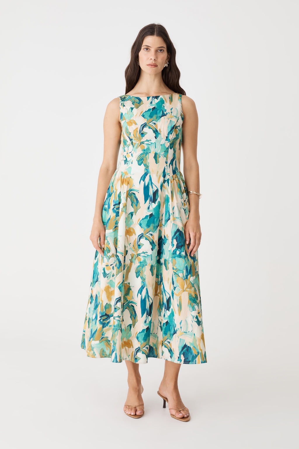 Liza Gather Detail Print Dress