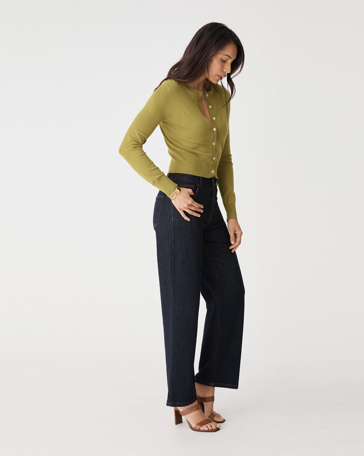 Mary Straight Leg Jeans in indigo — side view