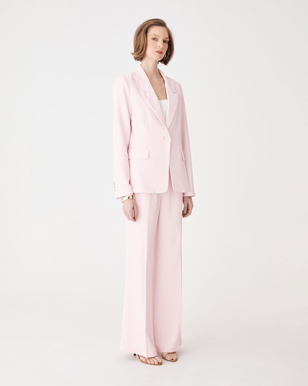 Chelsea Single Breasted Blazer in petal pink — side view